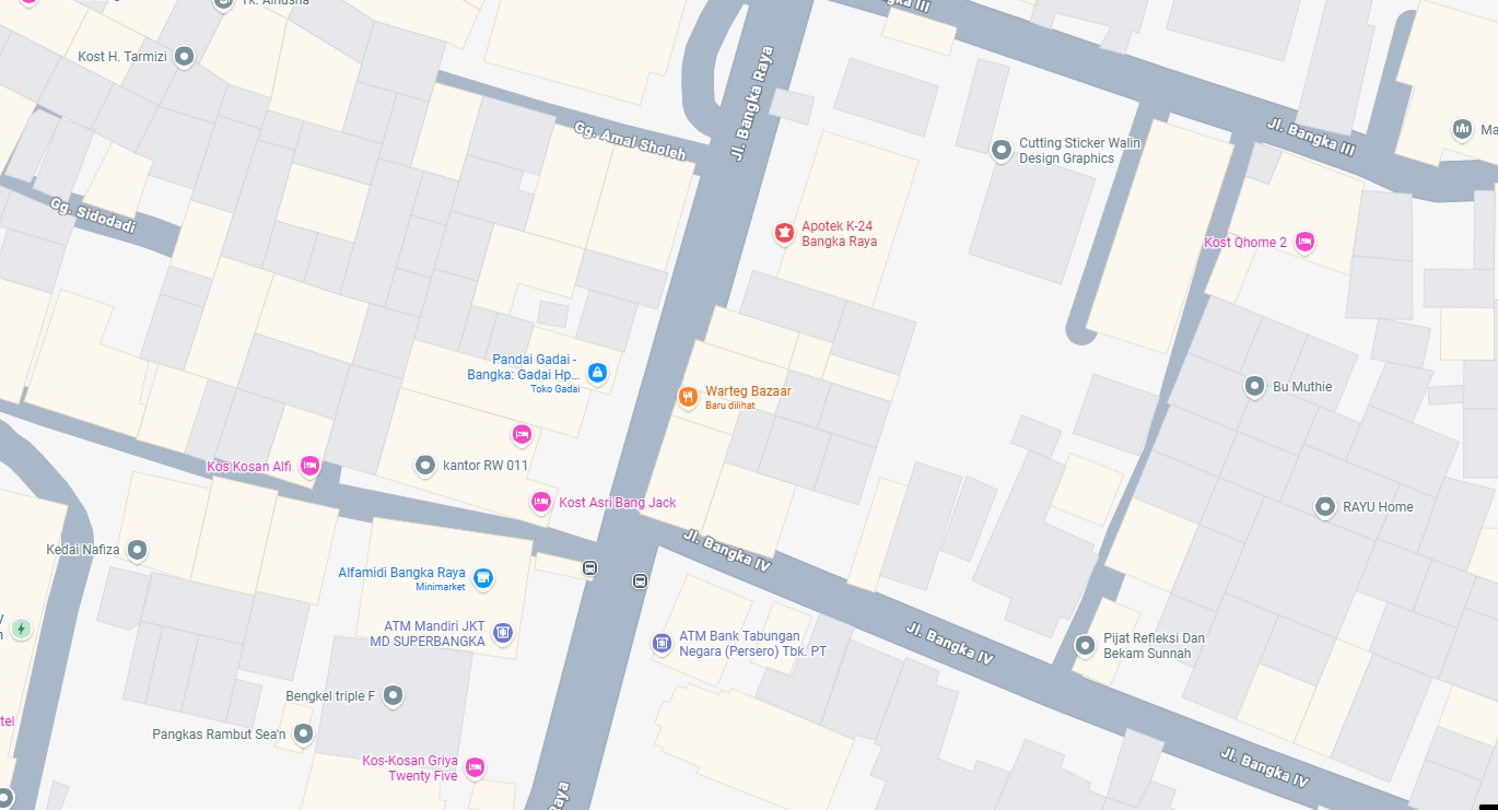 Peta Lokasi Warteg Bazaar